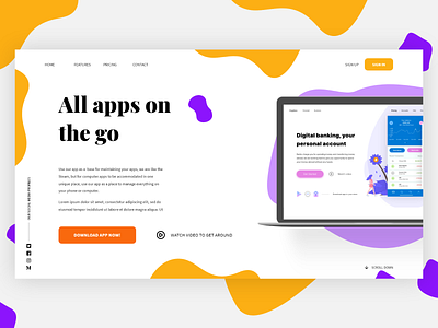 Apps in one place adobexd app app design concept header landing landing page minimalistic modern typography typography design ui userinterface ux web design website