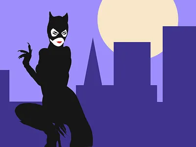 Meow. catwoman dc comics digital art digital painting illustration sexy vector art vector illustration