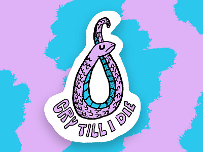 New stickers coming cry illustration sad sad boy society snake sticker