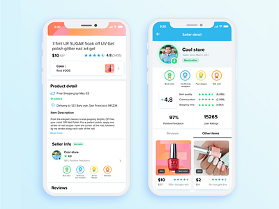 E-commerce app seller details badges e commerce ecommerce ecommerce app product detail seller seller detail shopping shopping app store detail store info