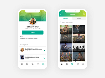 Musician Discovery App app design app designer app ui app ui design mobile mobile app mobile app design mobile design mobile ui mobile ui design ui ux design ui design uidesign user interface ux design ux ui ux ui design