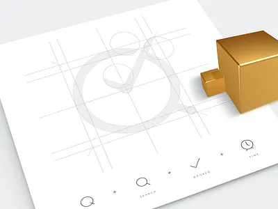 Quick Booking - logo concept 3d badge box brand branding concept design gold icon idea identity label logo metal mockup paper pencil sign simple sketch