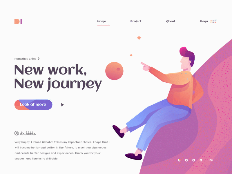 New Work🎯, New Journey⛩ character design icon illustration invites logo planet ui ux