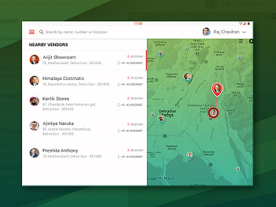 Nearby Vendors Screen dribbble graphicdesign hellodribbble lovefordribbble photoshop ritu ritubobde ui ui ux ui 100 uidesign ux
