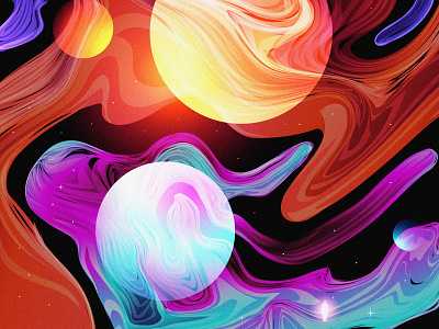 From Space With 🧡 color dream fantasy illustration nft planet space
