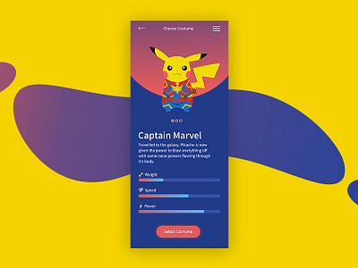 Captain 'Pikachu' Marvel captain marvel design dribbble flat illustration interface marvel mobile photoshop pikachu pokemon sketch ui uiux ux