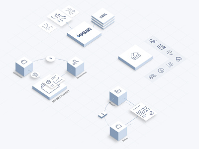 Illustrations for a FinTech blockchain company blockchain fintech grapgic design illustration light sketch vector