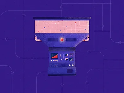 Marketing Funnel Machine art banner blog canva design digital funnel graphic illustration machine marketing marketing funnel robot tech texture vector