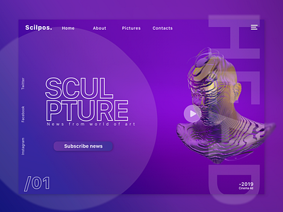 Sculpture cinema 4d design designer dribbble sketch ui