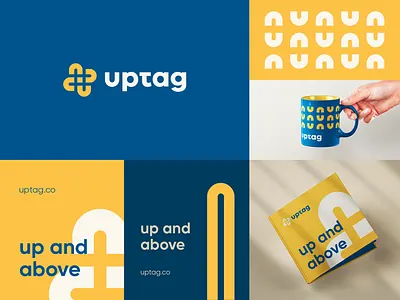 Uptag Branding abstract bold branding clever crypto finance hashtag identity illustration letter logo mark media minimal money social u ui vibrant web