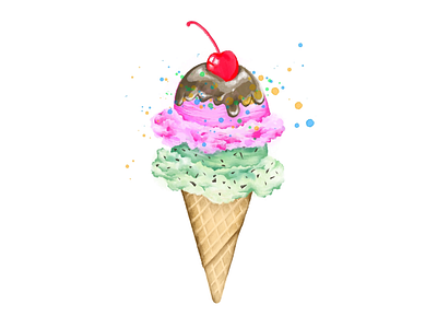 Ice Cream commission design food illustration ice cream illustration procreate watercolor