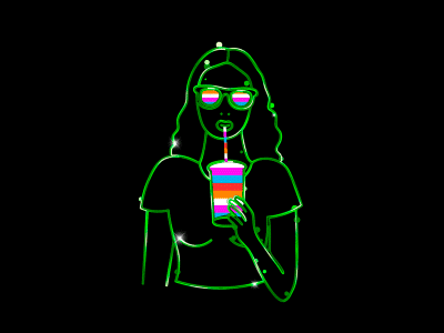 Cool Girl Neon animation cool gif gif animated girl illistration neon