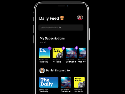 Podcast app re-design app dark app dark mode design ios podcast ui ux