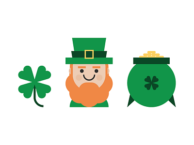 St. Patrick's Day clover cute flat gold green ireland irish luck lucky st patricks day vector