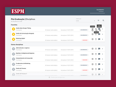 Blackboard subjects list redesign blackboard education espm redesign student subject ui