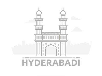 Charminar Illustration design dribbble flat graphic hyderabad hyderabadtourism illustration landmark lineart minimal simplicity vector