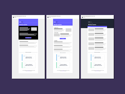 Email template design email campaign explorations illustration layouts ui vector