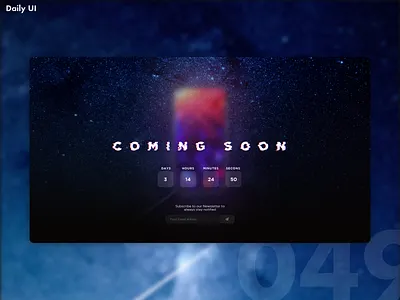 Daily UI Challenge #049 | Coming soon adobexd app color coming soon creative dailyui design flat graphics illustration logo minimal ui ux web webdesign website