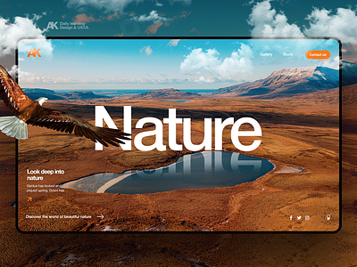 NATURE design flat hero landing ui ux web website