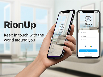 RionUp app design figma logo mobile register registration ui ux