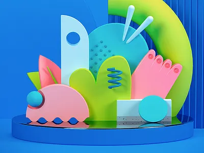 The Blue c4d cgi concept creative illustration vray