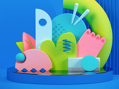 The Blue c4d cgi concept creative illustration vray