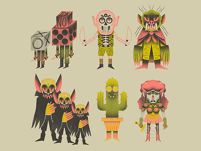 Bad Guys Club Pt. 2Guys Club Pt. 3 colors design dibbble illustration monster texture