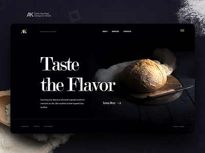 Taste the Flavor backer website bake website baked goods baker design flat hero landing ui ux web website