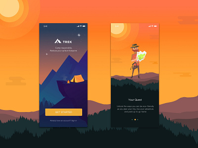 Trek app design illustration