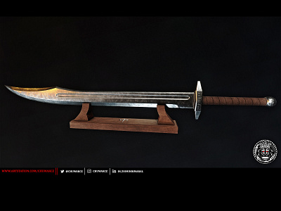 Runic Flachion 3d 3d art 3d artist 3d asset 3d prop 3dmodel 3dmodeling blender blender3d game art game asset game prop melee prop design render substance painter sword unreal unreal engine 4 weapon