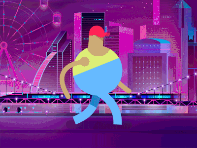 Walking Character at Night after effects experiment motion animation walking
