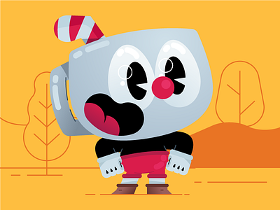 Cuphead characterdesign flat illustration illustrator vector