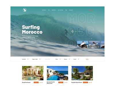 Werk action sports adventure booking clean design flat interactive surf surfing travel type typography website