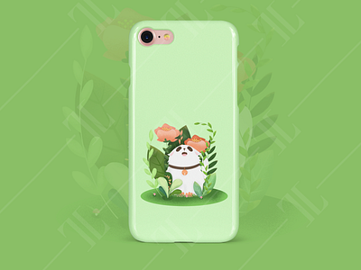 phone case cat design illustration phone case spring