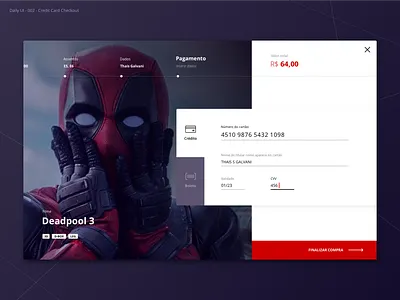 Movie Theater Checkout page - 02 checkout checkout page cinema app dailyui dailyui 002
