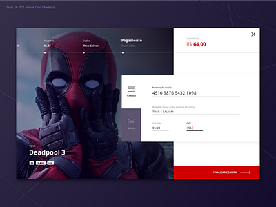 Movie Theater Checkout page - 02 checkout checkout page cinema app dailyui dailyui 002