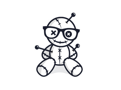 Geek Voodoo branding dolls fun icon logo mascot modern playful vector voodoo