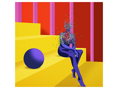 Digital illustration color digital dots gradients humans illustration surrealism texture