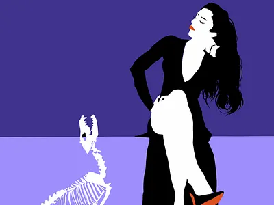 Good boy digital painting goth illustration legs skeleton vector art vector illustration woman