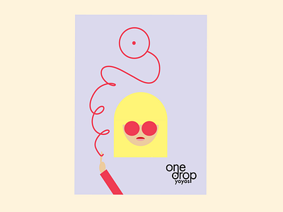 One Drop yo-yos ad feminine illustration one drop print women yellow yo yo