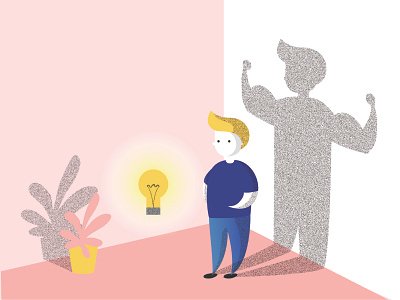 Insight blue creative flat idea illumination illustration insight light pink vector