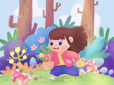 Illustration Practice／02 girl illustration kids app