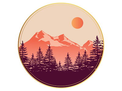 Mountains circular design dribbble graphic graphic design illustration mountain mountains vector