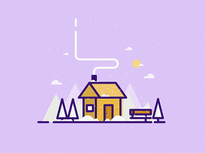 House design dribbble flat illustration illustrator line line art logo minimal minimal design mongolia snow snow day tree tree house ui vector winter