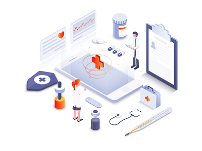 科技医疗 ui，illustration