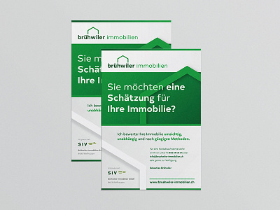 A4 flyer Brühwiler Immobilien branding brandingdesign corporatedesign corporateidentity flyer immobilien immobilienbewertung swissmade