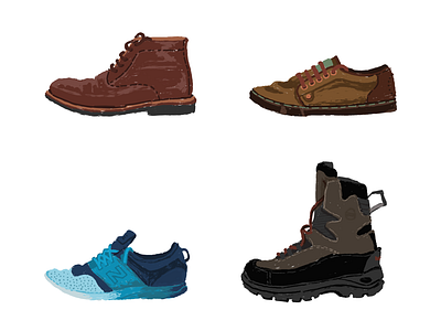 Shoe collection - Part 2 hanwag illustration newbalance procreate satorisan shoes