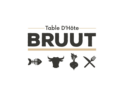 BRUUT logo black brand branding clean colors illustration logo modern restaurant typography