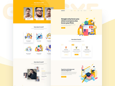 SEO Agency Landing page business color home illistration minimal seo seo agency seo company template ui