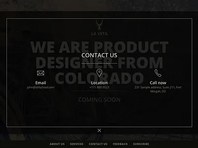 La Veta Contact Us design ui ux web website